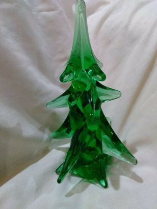 Vintage Lead Crystal Green Christmas Tree