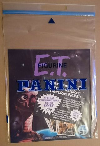 E.  T.  Et The Extra Terrestrial - U.  K Panini Bag,  Empty Album,  Flyer & Stickers 1982