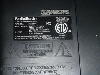 Vtg Portable Radio Shack 12 - 889 Analog AM/FM/WX Radio Weather Headphone Jack 3