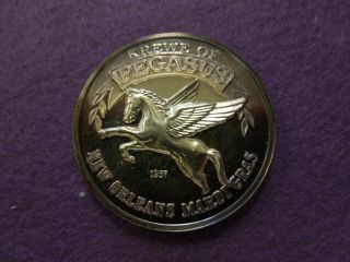 Silver Mardi Gras Doubloon, .  999 - 1976 Krewe Of Pegasus