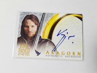 Topps Lord Of The Rings Lotr Viggo Mortensen As Aragorn Rotk Autograph Card