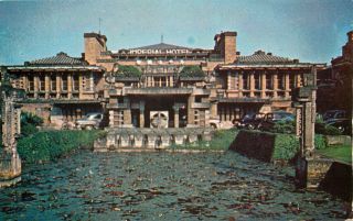 Imperial Hotel - Tokyo,  Japan Frank Lloyd Wright Old Postcard,  C.  1955