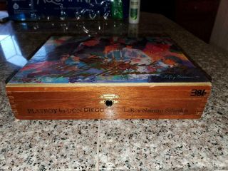 LEROY NEIMAN SIGNED CIGAR BOX TITLED PLAYBOY BY DON DIEGO ACTUAL BOX SIGNED 4