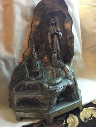 Vintage Our Lady Of Lourdes Musical Grotto Shrine Bvm Immaculate Conception