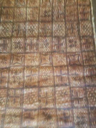 Vintage,  Siapo Samoan Bark Cloth Authentic Polynesian Tapa Wall Art 49 x 60 inch 2