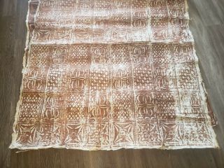 Vintage,  Siapo Samoan Bark Cloth Authentic Polynesian Tapa Wall Art 49 x 60 inch 5