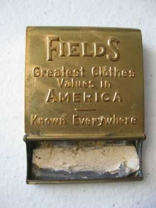 Vintage Matchbook Case " Fields Clothing Store " Match Holder