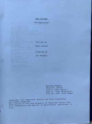 X - Files The Beginning Script Bundle