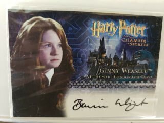 Harry Potter Chamber Of Secrets Autograph Card / Ginny Weasley / Bonnie Wright