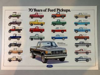 70 Years Ford History Car Auto Dealer Wall Poster