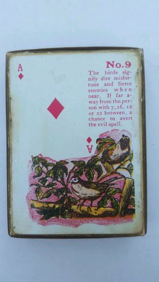 Vintage Gypsy Witch Fortune Telling Playing Cards Felt Box USA 3