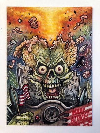 Topps Mars Attacks Occupation Sketch Card By Darrin Pepe