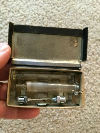 Bd Yale 1.  5 Cc Glass Syringe Model O1y Box Vintage 2 Yale Needles