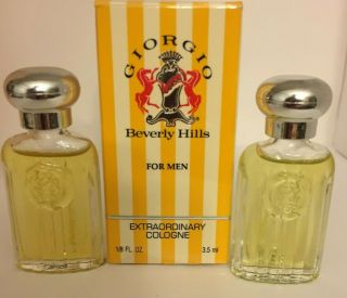 2 Vintage Giorgio Beverly Hills Extraordinary Cologne 3.  5 Ml Each