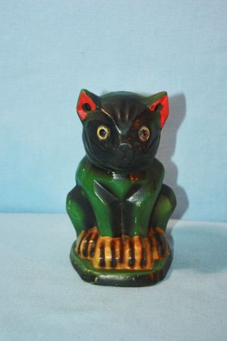 Vintage Black Cat Ceramic Incense Burner Made In Japan 1950 