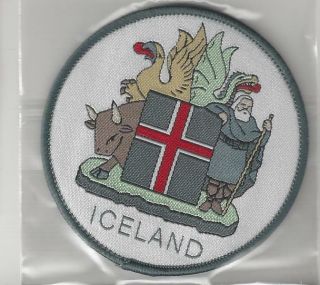 Country Of Iceland Souvenir Coat Of Arms Patch