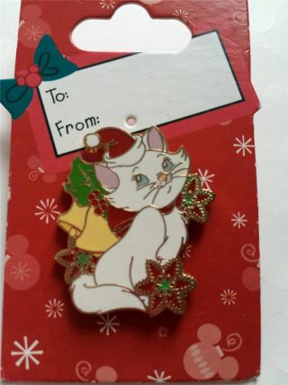 Disney The Aristocats Holiday Hat Bells Marie Christmas White Cat Pin