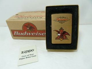 Limited Edition Zippo Wind Proof Lighter Budweiser Millennium Rare