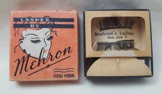 Rare Vintage Lashes By Mehron York In Orignal Box Real Hair Style Black A