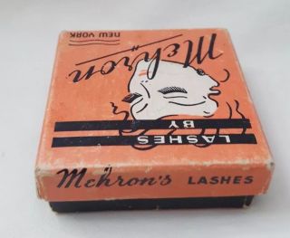 Rare Vintage LASHES BY MEHRON York in Orignal Box real hair style black A 3