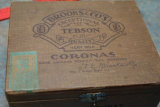 Vintage Wooden Cigar Box Brooks & Co’s Tebson Coronas 2