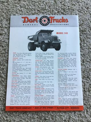 1948 Dart Heavy - Duty Trucks,  Model 140 Sales Handout.