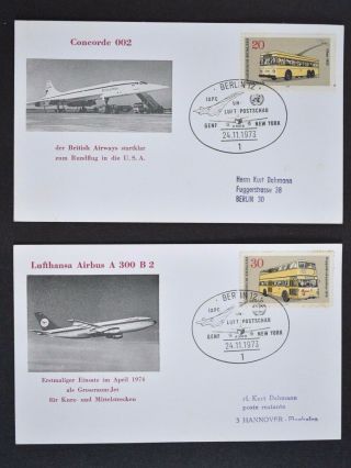 Germany,  Two (2) Post Cards,  One Related To Concorde,  The Other Lufthansa.