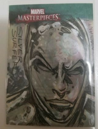Marvel Masterpieces Silver Surfer Sketch Card By Abbinanti