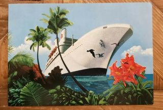 American Hawaii Cruises Ss Constitution Ss Independence Vintage Large Postcard