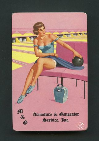 Vintage Armature & Generator Service / Pinup Bowling Playing Cards