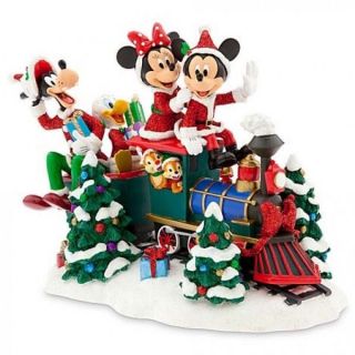 Disney Santa Mickey Mouse And Friends On Train Figurine N:1916