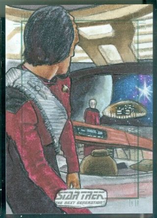 Star Trek Tng Portfolio Prints Ser 2 Sketch Card By Adam Cleveland
