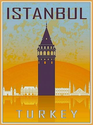 Istanbul Turkey Retro Travel Art Advertisement Poster Print 2