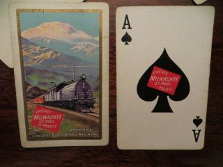 Vintage Playing Cards Chicago Milwaukee St.  Paul Pacific Railroad - No Jokers