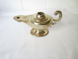 Antique Good Quality Solid Sterling Silver Aladdins Lamp 143g Table Lighter Af
