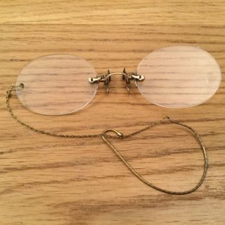 Antique Pince Nez Spectacles In Case