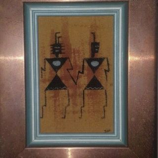 Authentic Navajo Sand Painting - Framed - Small Size Native American Sand Art
