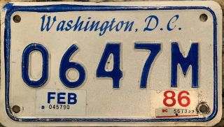 1980 Washington Dc Motorcycle License Plate