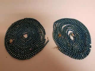 Vintage Strands Christmas Tree Blue Mercury Glass Beads Garland