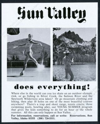 1967 Sun Valley Ski Aea Ice Skating Fishing Photo Vintage Print Ad