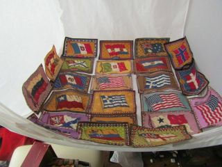 29 Antique Cigar Felts - Flags Of Countries