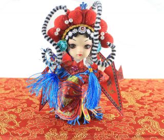 Ancient Chinese Heroine Lady Mu Mini Q Peking Opera Doll For Birthday Gift Decor