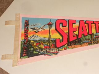 Vintage Seattle Washington Pennant 1960 ' s Felt Pennant Travel Souvenir 2