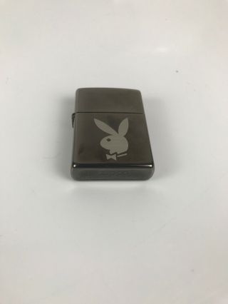Zippo,  " Playboy Bunny Logo " Lighter,  Black Chrome Finish