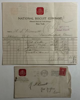 Vintage National Biscuit Company Billhead Envelope Nabisco York 1905