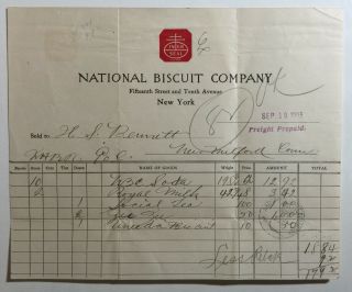 Vintage National Biscuit Company Billhead Envelope Nabisco York 1905 2