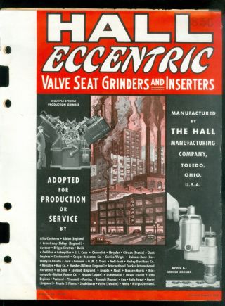 C1927 Brochure Hall Eccentric Valve Seat Grinders & Inserters