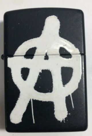 Zippo Lighter: Anarchy - Black Matte 07 Bradford P.  A Made In Usa