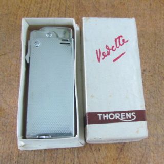 Vintage Thorens Vedette Cigarette Lighter In Orig Box Swiss Made