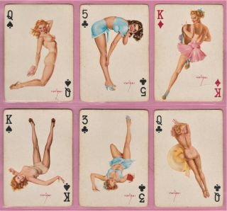 6 Alberto Vargas Swap Vargas Vanities Pinup Playing Cards 1940s Vgood Gga B